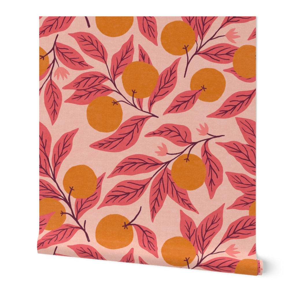 Medium - Orange blossoms - pink/orange 