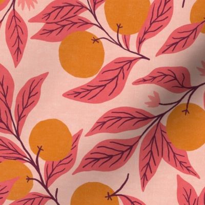 Medium - Orange blossoms - pink/orange 