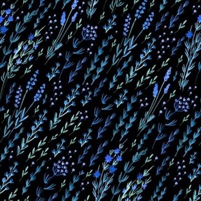 Ditsy floral_blue_night
