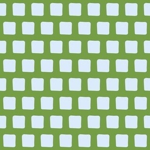 Picnic Plaid Blue On Green - Half Brick.