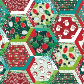 Red and Green Christmas Cookie Quilt