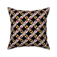 3x3 in Maryland Butterfly w flag, black background 3 in x 3 in on fabric