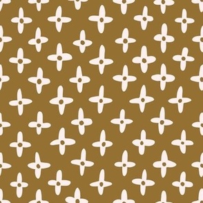 geo flower pattern seventies brown white