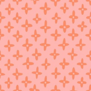 geo flower pattern light pink orange