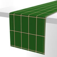 Small scale rectangular grid crate pale pink on green christmas basic, Geometric fabric