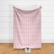 Small scale rectangular grid crate pink on pale pink basic, Geometric fabric