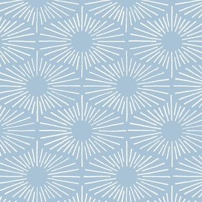 Art Deco Sunshine - Light Blue (Large Scale)