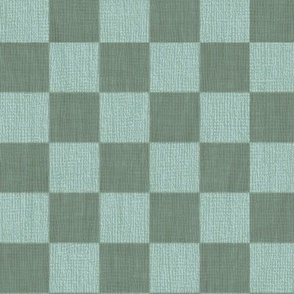 Classic Check Linen Texture Sage and Light Teal springgarden2023 med