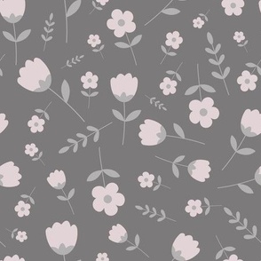 Pale pink flowers on grey