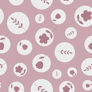 Pink floral silhouette pattern