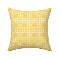 embroidered looking knot  in buttercup yellow and white