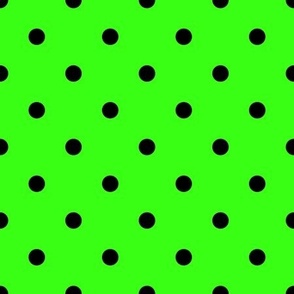 Neon Green and Black Polka Dot Pattern