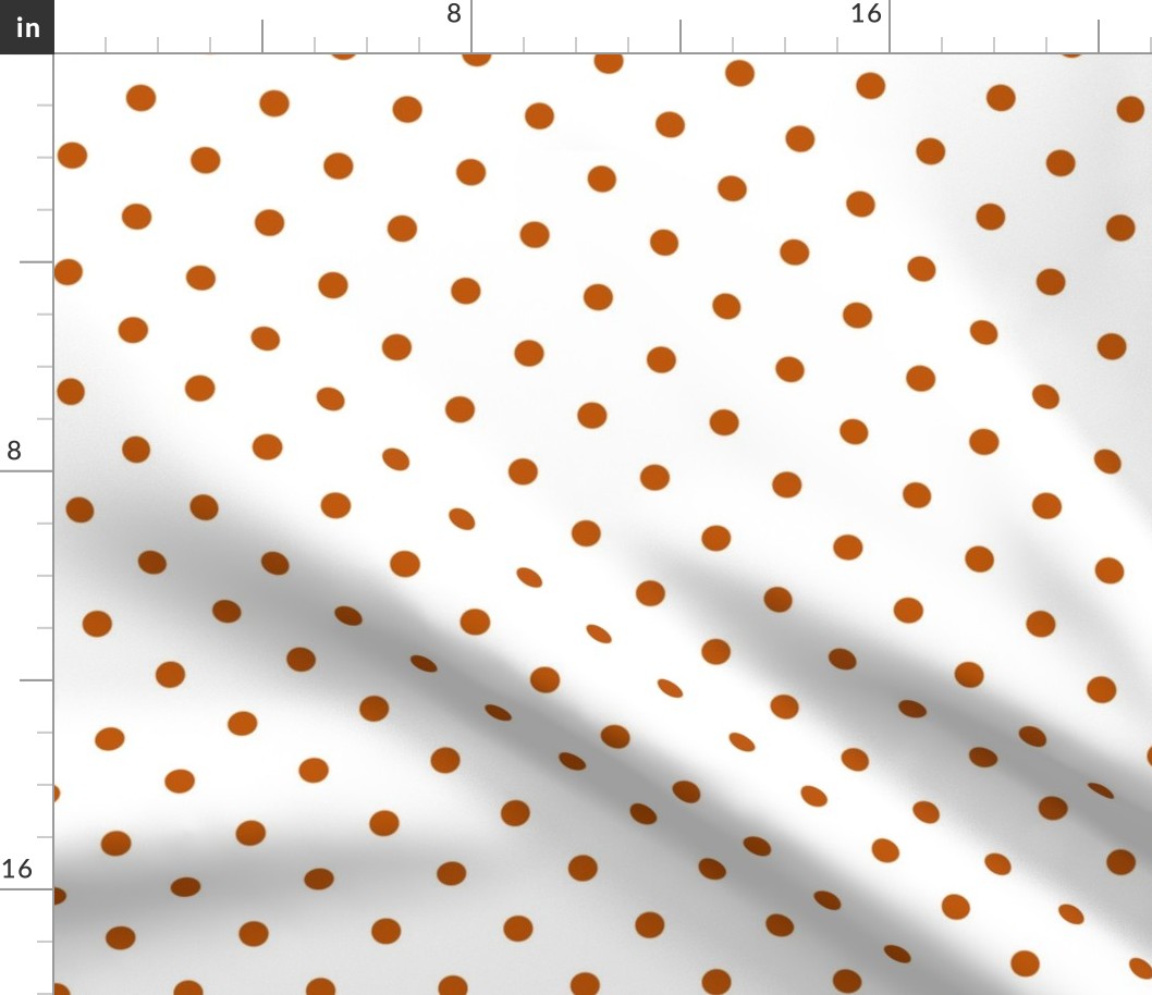 Burnt Orange and White Polka Dot Pattern