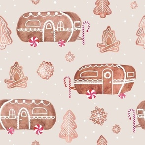 Gingerbread Campers Large - Beige