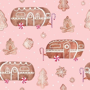  Gingerbread Campers Large - Pink