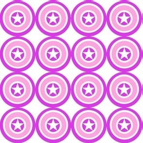 Pink geometric circles and stars