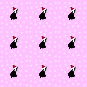 Christmas badgers on pink