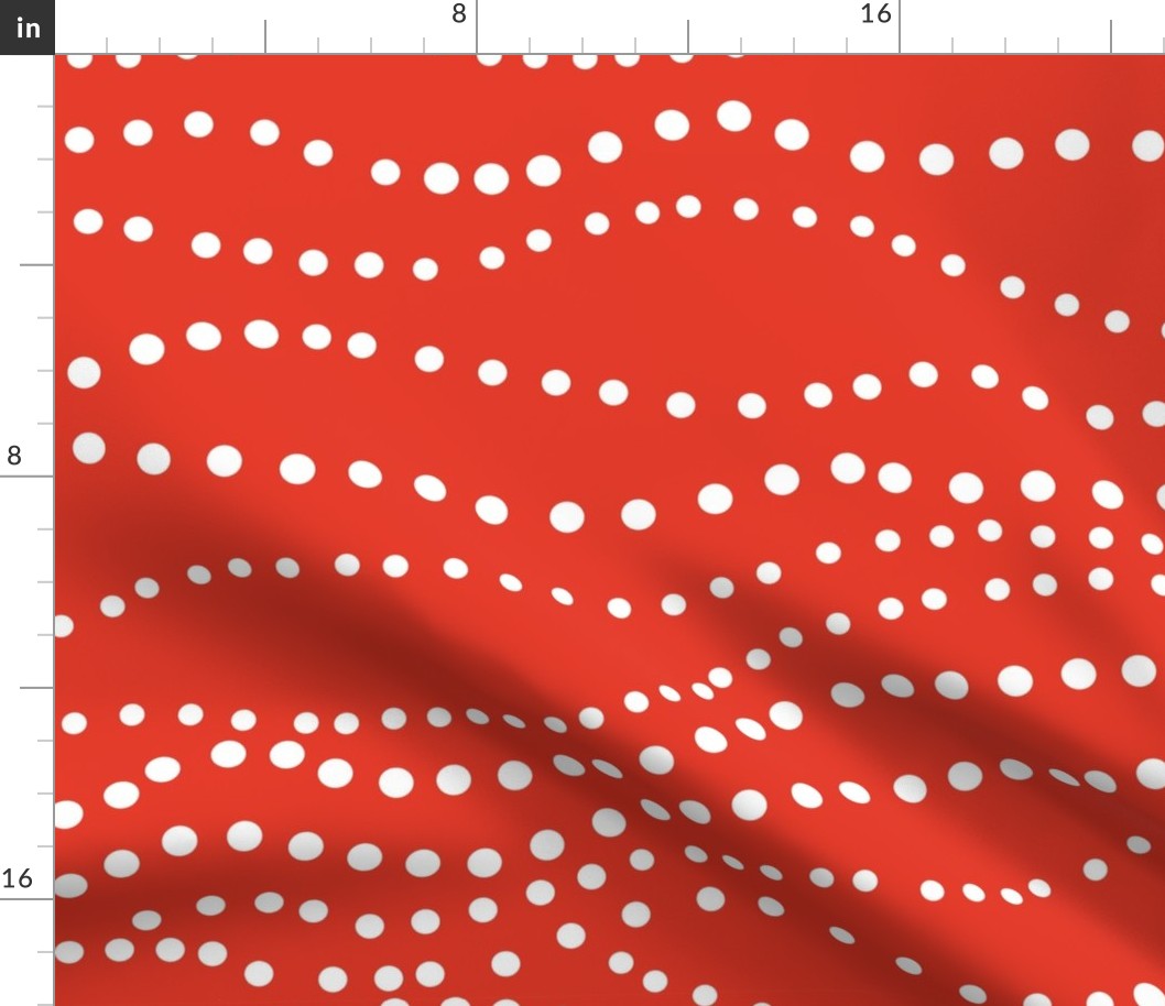 Twinkle Lights - Geometric Dot Stripe Winter Wonderland Red Jumbo Scale