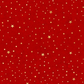 Gold snowflake Red stars Bright Christmas glitter.