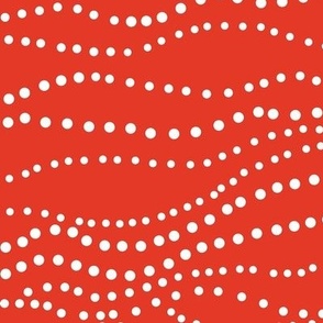 Twinkle Lights - Geometric Dot Stripe Winter Wonderland Red Large Scale