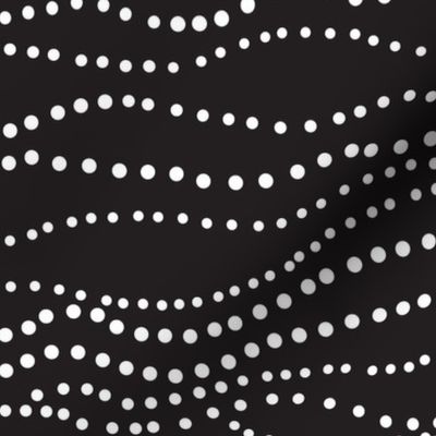 Twinkle Lights - Geometric Dot Stripe Winter Wonderland Black Large Scale