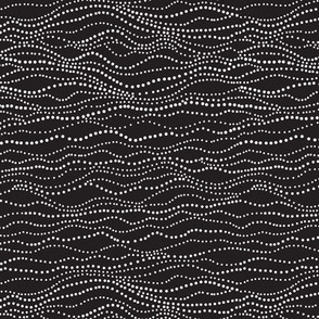 Twinkle Lights - Geometric Dot Stripe Winter Wonderland Black Small Scale