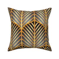 Art deco palms gold and black silver