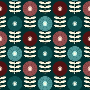Mid_Mod_Flowers_Four_Ways__Dark_Teal__Small_Scale