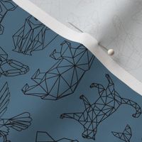 small scale geometric animals teal