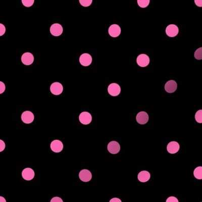 Hot Pink and Black Polka Dot Pattern