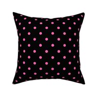 Hot Pink and Black Polka Dot Pattern