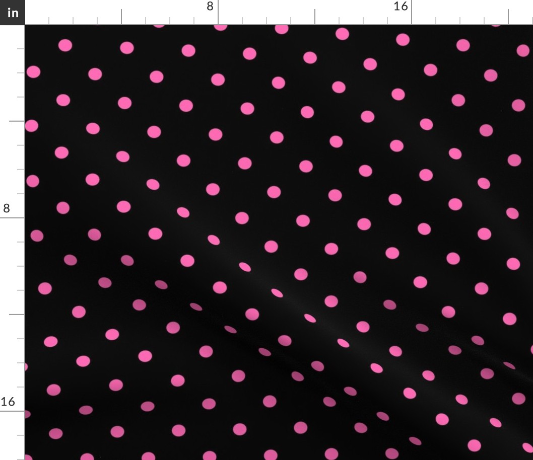 Hot Pink and Black Polka Dot Pattern