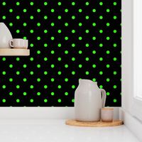 Neon Green and Black Polka Dot Pattern