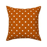 Burnt Orange and White Polka Dot Pattern