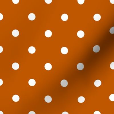 Burnt Orange and White Polka Dot Pattern