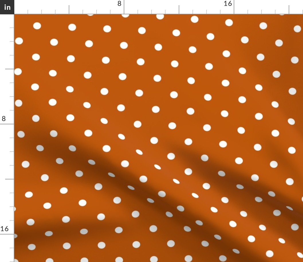 Burnt Orange and White Polka Dot Pattern