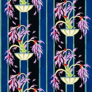 1925 Nouveau Deco Flowerpot Stripes by Seguy - Original Colors