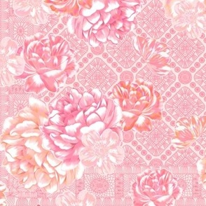 Pink's Granny Crochet Romantic Roses Floral