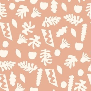 SMALL paper cut outs fabric - matisse inspired boho nursery fabric - latte