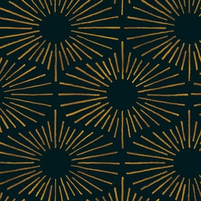 Art Deco Sunshine - Gold on Black (Jumbo Scale)