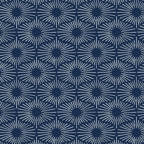 Art Deco Sunshine - Navy (Midium Scale)