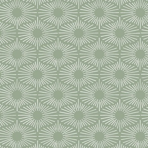 Art Deco Sunshine - Sage (Medium Scale)