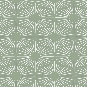 Art Deco Sunshine - Sage (Large Scale)