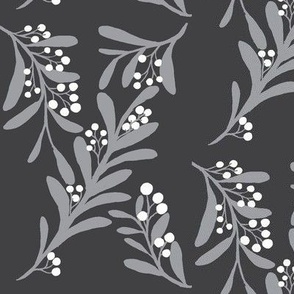 Frostberries on Shadow Grey - Extra Large Scale