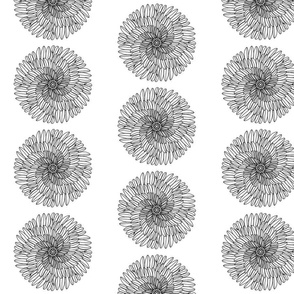 boho black and white spiral flower floral inspired pattern