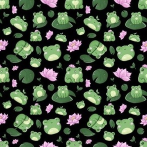 Cute Kawaii Frog Fabric Wallpaper and Home Decor  Spoonflower
