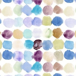 artistic watercolor spots in mauve and denim blue - watercolor dots - painterly shapes a474-4