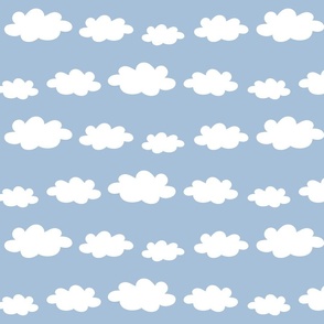 Sky blue pastel white clouds
