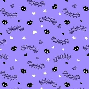 Pastel Goth Vampire in Candy Purple with Black and White Details