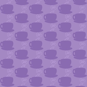 Heart-warming coffee silhouettes (purple)
